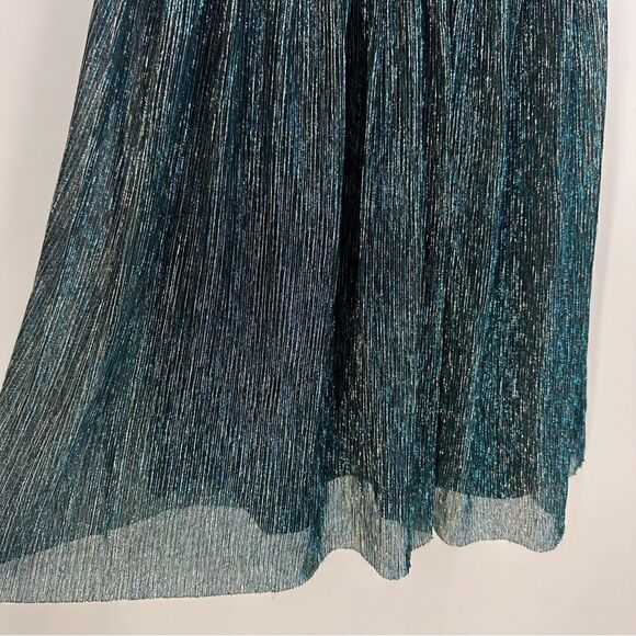 LULU’S Ailey Gold Teal Blue Skater Dress Sz XS - Picture 3 of 12